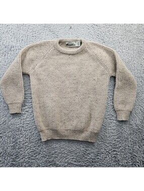 Aran Crafts Fisherman Oatmeal Sweater Ireland XXL (Fits Like Large-XL) Wool
